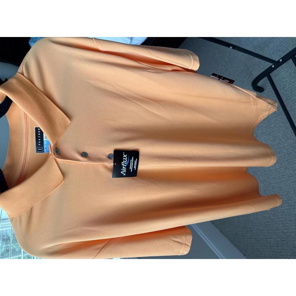 PGA Tour Airflux Men's Golf Polo Shirt XXL Orange